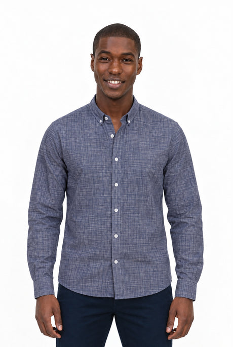 NAL0103D1 chambray Shirt – Vorderansicht am Model