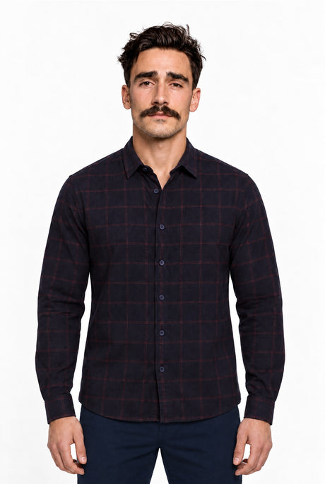 NAL0106D2 kent check shirt – Vorderansicht am Model