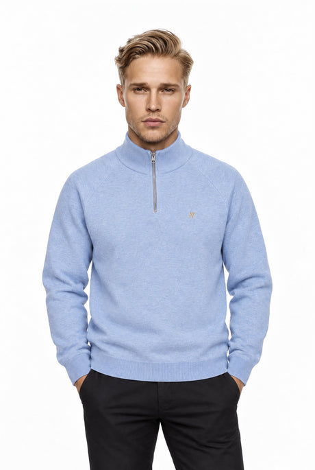 NAL0206D2 quarter zip sweater open air – Vorderansicht am Model