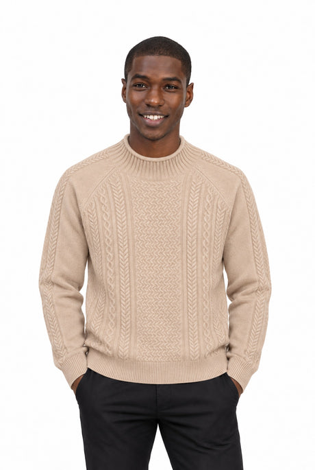 NAL0221D4 cable knit rainy day – Vorderansicht am Model