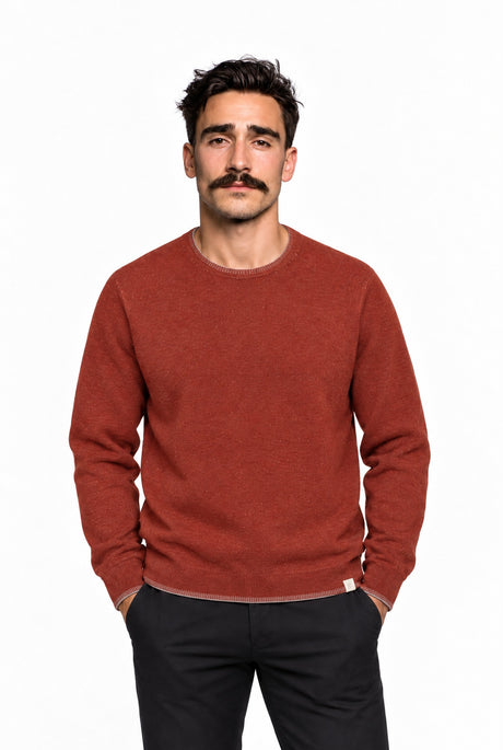 NAM0209D2 The plated Sweater baked clay – Vorderansicht am Model