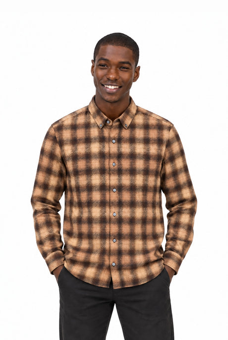 The Double Brushed Shirt woodsmoke – front