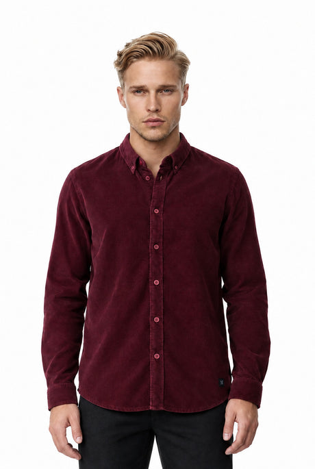 The Babycord Modern Fit Shirt winetasting – front