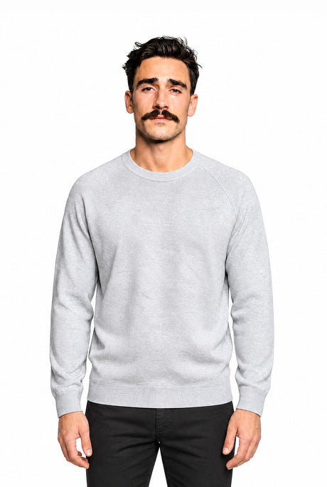 The Signature Raglan Sweater grey melange – front