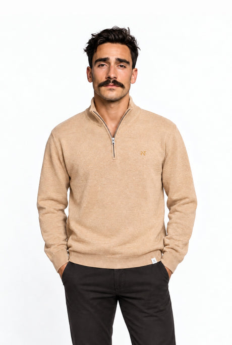 The Quarter Zip Sweater sesame – front