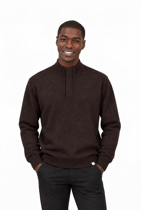 The Highneck Sweater licorice – front