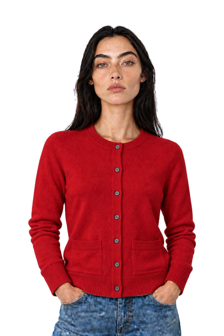NAN0220D4 The cashmere Cardigan – red