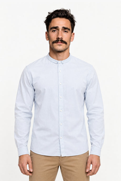 NOS015 special mini collar shirt sargasso blue – Front