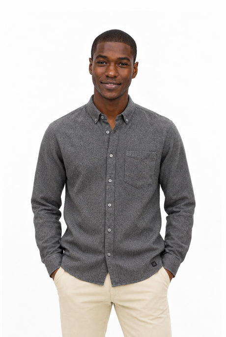 NOS031 soft brushed shirt anthra – Vorderansicht am Model