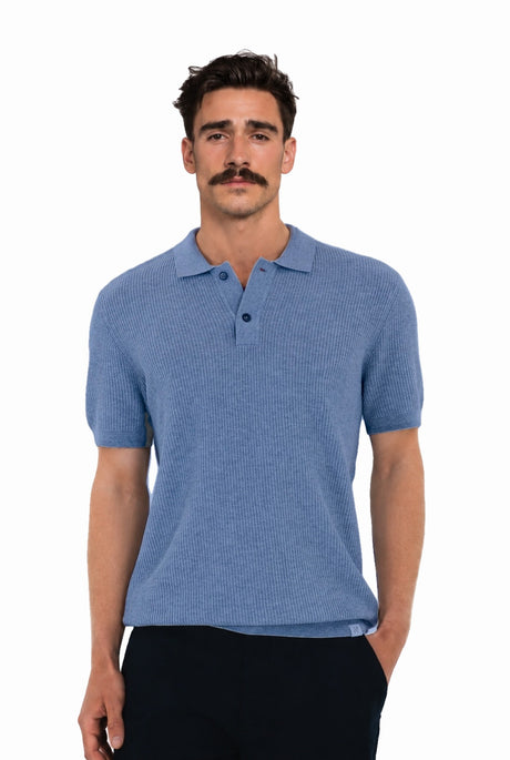 NOS038 racket polo middle blue – Front