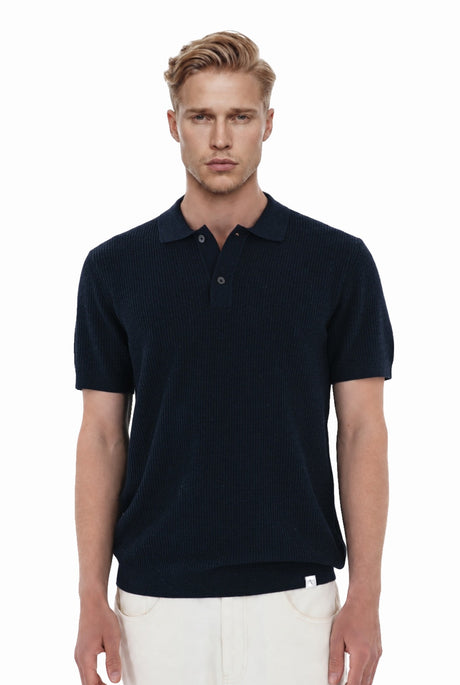 NOS038 racket polo navy – Front