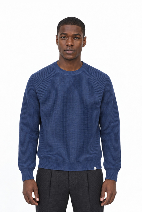 NOS043 half stitch raglan middle blue – front