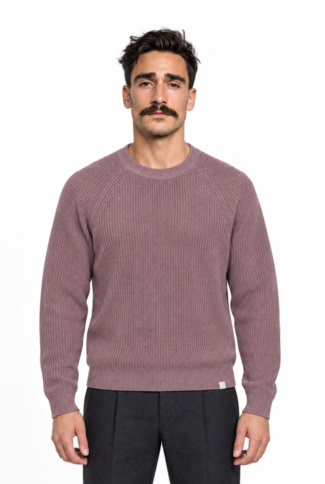 NOS043 half stitch raglan elderberry – front