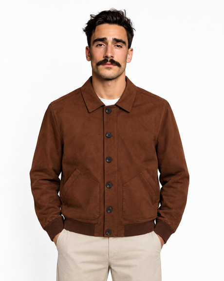 NAL0802D3 suede bomber rain drum front