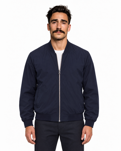NOS037 nylon bomber sky captain front
